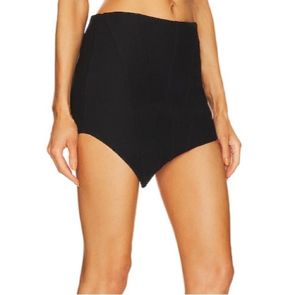 NEW Revolve H:ours Celina Skort Asymmetric Ponte Knit Skirt Corset Sexy Black XL - Picture 2 of 11